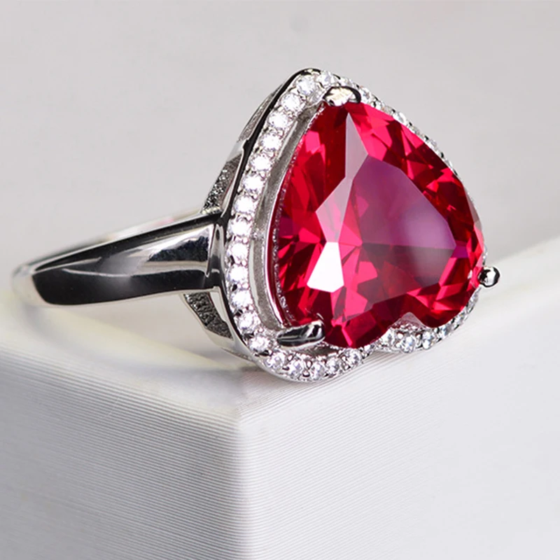 PANSYSEN 14x14mm Heart Red Ruby Gemstone Adjustable Rings For Women Real 925 Sterling Silver Wedding Party Jewelry Ring Gifts
PANSYSEN 14x14mm Heart Red Ruby Gemstone Adjustable Rings For Women Real 925 Sterling Silver Wedding Party Jewelry Ring Gifts