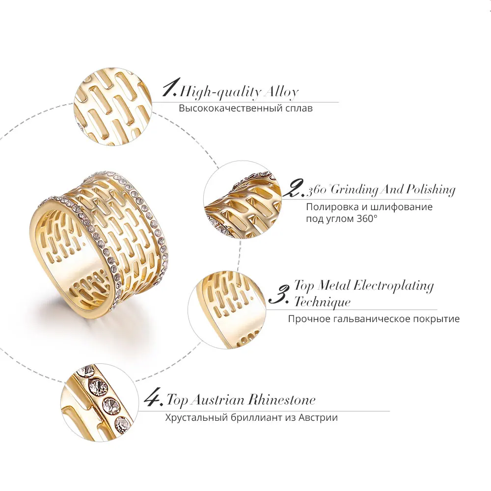 Viennois Dubai Style Geometric Size Rings for Women Rhinestone Hollow Cocktail Party Rings Female Squarish Wide Rings
Viennois Dubai Style Geometric Size Rings for Women Rhinestone Hollow Cocktail Party Rings Female Squarish Wide Rings
