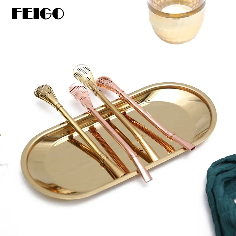 FEIGO High Quality Colorful Straw Spoon 304 Stainless Steel Straws Reusable Bent Tea Metal Drinking Straw Cleaner Brush F270
FEIGO High Quality Colorful Straw Spoon 304 Stainless Steel Straws Reusable Bent Tea Metal Drinking Straw Cleaner Brush F270