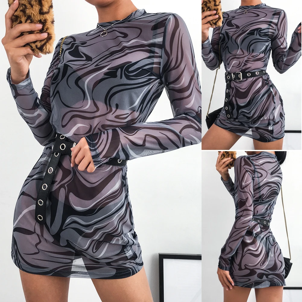 Hirigin Women's Long Sleeve Floral Print Perspective Dresses Bodycon Sheer Mesh Dress Party Club Mini Sundress
Hirigin Women's Long Sleeve Floral Print Perspective Dresses Bodycon Sheer Mesh Dress Party Club Mini Sundress