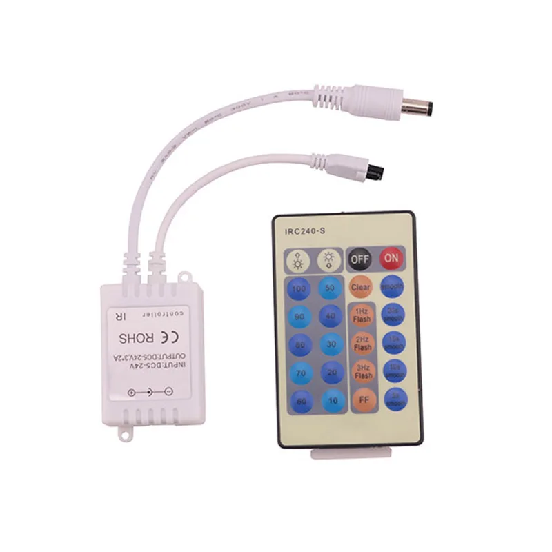 DC12V 24V LED Dimmer Switch 24 Buttons IR Remote Controller for Single Color SMD5050 SMD5630 SMD3528 LED Strip Light String Tape
DC12V 24V LED Dimmer Switch 24 Buttons IR Remote Controller for Single Color SMD5050 SMD5630 SMD3528 LED Strip Light String Tape
