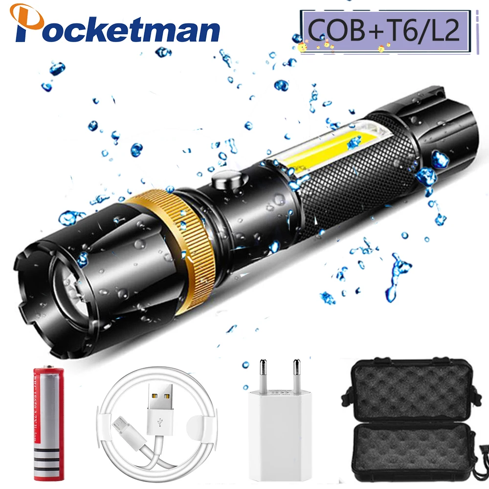 Самый мощный светодиодный + COB фонарик, перезаряжаемый от USB фонарик T6/L2, фонарик с 5 режимами, водонепроницаемый фонарик 18650 для кемпинга, пох...
Самый мощный светодиодный + COB фонарик, перезаряжаемый от USB фонарик T6/L2, фонарик с 5 режимами, водонепроницаемый фонарик 18650 для кемпинга, пох...