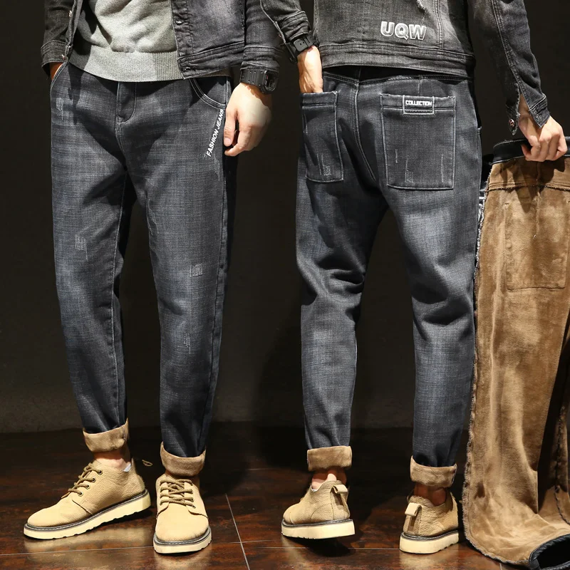 High Quality Men Winter Warm Straight Jeans Stretch Black Denim Jeans New Male Casual Winter Jean Pants Warm Trousers Size 38
High Quality Men Winter Warm Straight Jeans Stretch Black Denim Jeans New Male Casual Winter Jean Pants Warm Trousers Size 38