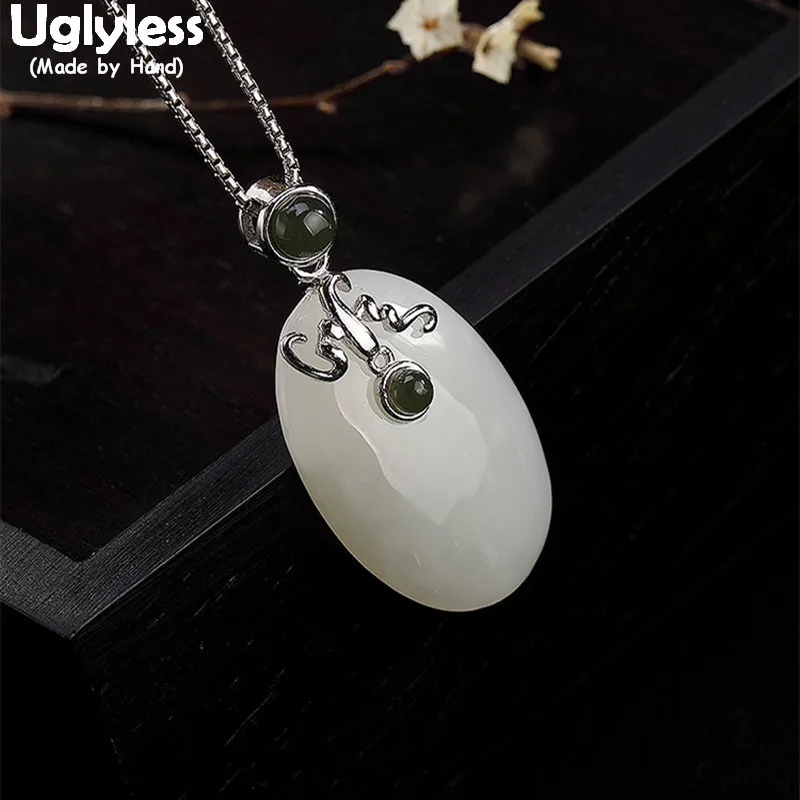 Uglyless Real Solid 925 Sterling Silver Natural White Jade Pendants for Women Gemstones Fine Jewelry Handmade Necklaces NO Chain
Uglyless Real Solid 925 Sterling Silver Natural White Jade Pendants for Women Gemstones Fine Jewelry Handmade Necklaces NO Chain