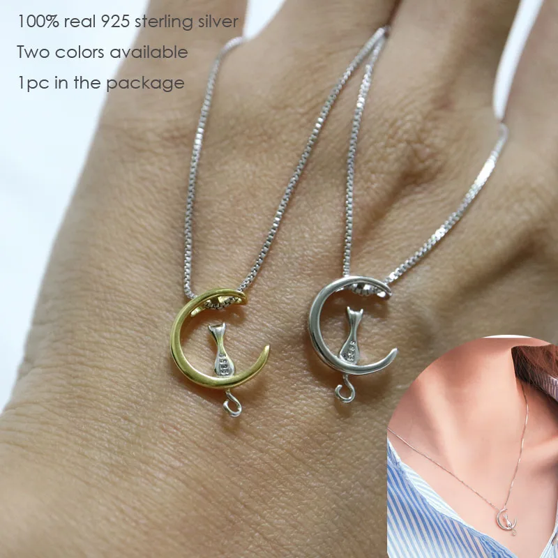 Fashion golden moon cat 925 Sterling Silver pendant necklace For Women Fashion silver choker jewelry necklaces for girls
Fashion golden moon cat 925 Sterling Silver pendant necklace For Women Fashion silver choker jewelry necklaces for girls