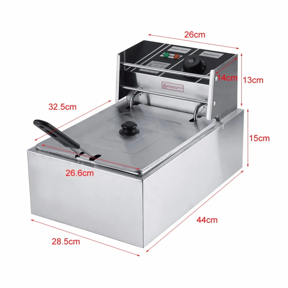 6L Electric Deep Fryer Stainless Steel French Frie Frying Machine Oven for Commercial and Home Use
6L Electric Deep Fryer Stainless Steel French Frie Frying Machine Oven for Commercial and Home Use