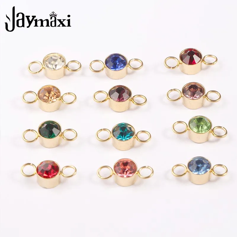 Jaymaxi Gold Color 12 Birthstone Connectors Charms Round 6mm Rhinestones Stainless Steel DIY Bracelet Necklace 12piece/lot
Jaymaxi Gold Color 12 Birthstone Connectors Charms Round 6mm Rhinestones Stainless Steel DIY Bracelet Necklace 12piece/lot