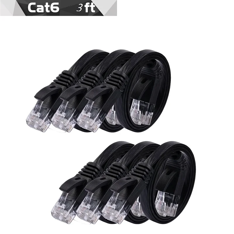 6pack 1.5m 5FT cable CAT6 Flat UTP Ethernet Network Cable RJ45 Patch LAN cable black/ blue / white color
6pack 1.5m 5FT cable CAT6 Flat UTP Ethernet Network Cable RJ45 Patch LAN cable black/ blue / white color