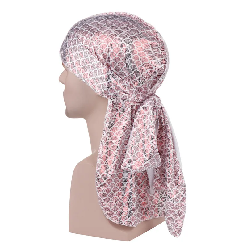 New Unisex Long Silk Scale Laser Breathable Bandana Turban Hat Wigs Doo Durag Biker Headwear Pirate Hat Men Hair Accessories
New Unisex Long Silk Scale Laser Breathable Bandana Turban Hat Wigs Doo Durag Biker Headwear Pirate Hat Men Hair Accessories