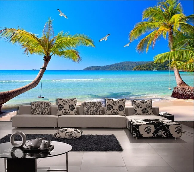 Custom landscape wallpaper, sea coconut murals for the living room bedroom TV background wall waterproof papel de parede 3d
Custom landscape wallpaper, sea coconut murals for the living room bedroom TV background wall waterproof papel de parede 3d
