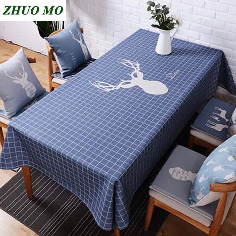 ZHUO MO High quality Deer head pattern christmas tablecloth For Kitchen Dining Blue plaid Table Cover New Year's tablecloth
ZHUO MO High quality Deer head pattern christmas tablecloth For Kitchen Dining Blue plaid Table Cover New Year's tablecloth