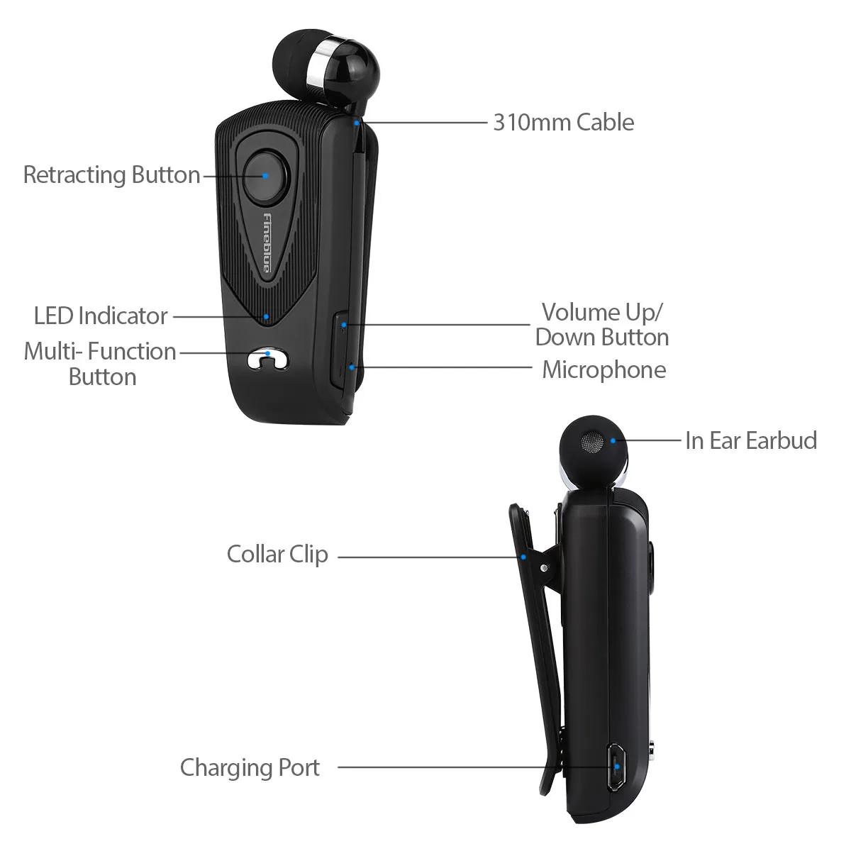 Беспроводные наушники-вкладыши Fineblue F930 Bluetooth V4.1 звонки напоминание вибрация с