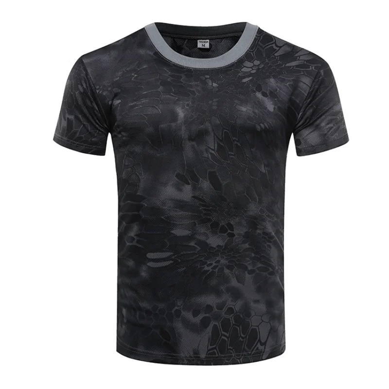 Army Military Tactical Shirt Short Sleeve Camo Men's Quick Dry Combat T-Shirt Outdoor Camping Hunting Clothes Hiking Shirts | Спорт и