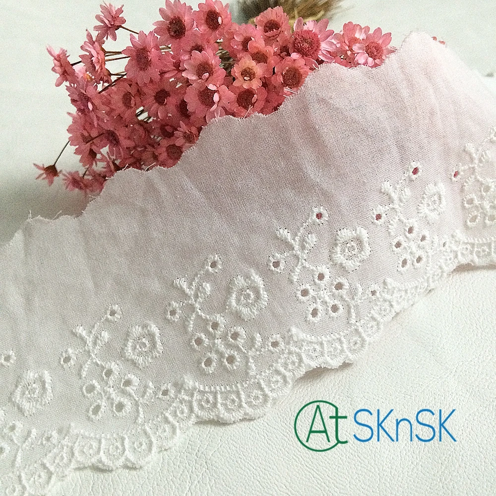 Wholesale 300 yards/lot 6cm wide diy clothes accessories white 100% cotton flower embroidered fabric trim DHL Shipping
Wholesale 300 yards/lot 6cm wide diy clothes accessories white 100% cotton flower embroidered fabric trim DHL Shipping
