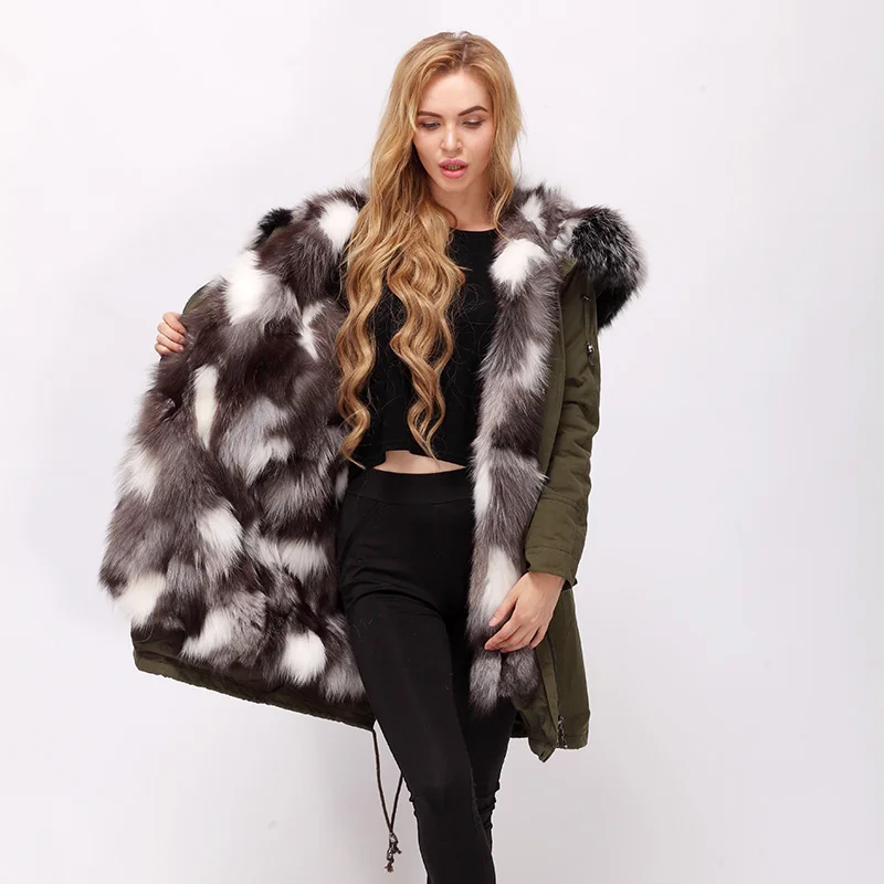 CNEGOVIK female Silver Fox Fur Lined cotton long Parka with racoon fur hood detachable high quality
CNEGOVIK female Silver Fox Fur Lined cotton long Parka with racoon fur hood detachable high quality