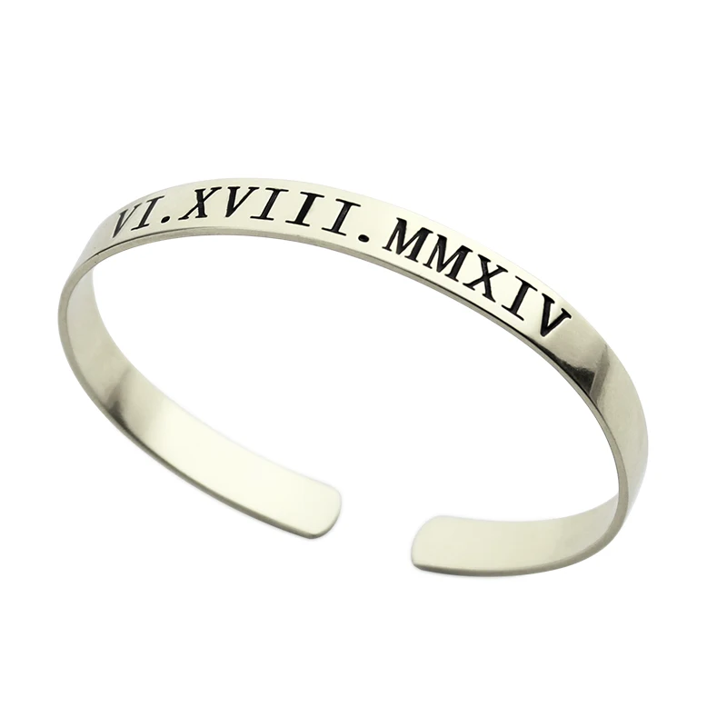 Roman Numeral Bracelet Personalized Cuff Bracelet Sterling Silver Engraved Your Special Date Bracelet Date Jewelry
Roman Numeral Bracelet Personalized Cuff Bracelet Sterling Silver Engraved Your Special Date Bracelet Date Jewelry