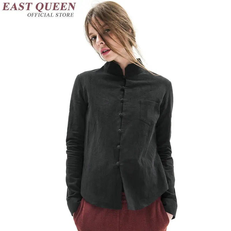 Single breasted linen shirt female women linen clothing black color shirt with long sleeves vintage oriental clothing KK683 Q
Single breasted linen shirt female women linen clothing black color shirt with long sleeves vintage oriental clothing KK683 Q