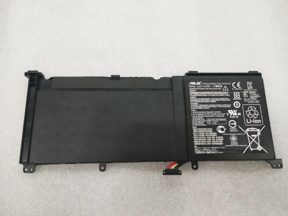 Новый оригинальный аккумулятор для ASUS N501JW ROG G501JW ZenBook UX501LW UX501JW Pro G501 G601J UX501VW N501L UX501L UX501J C41N1416 60WH
Новый оригинальный аккумулятор для ASUS N501JW ROG G501JW ZenBook UX501LW UX501JW Pro G501 G601J UX501VW N501L UX501L UX501J C41N1416 60WH