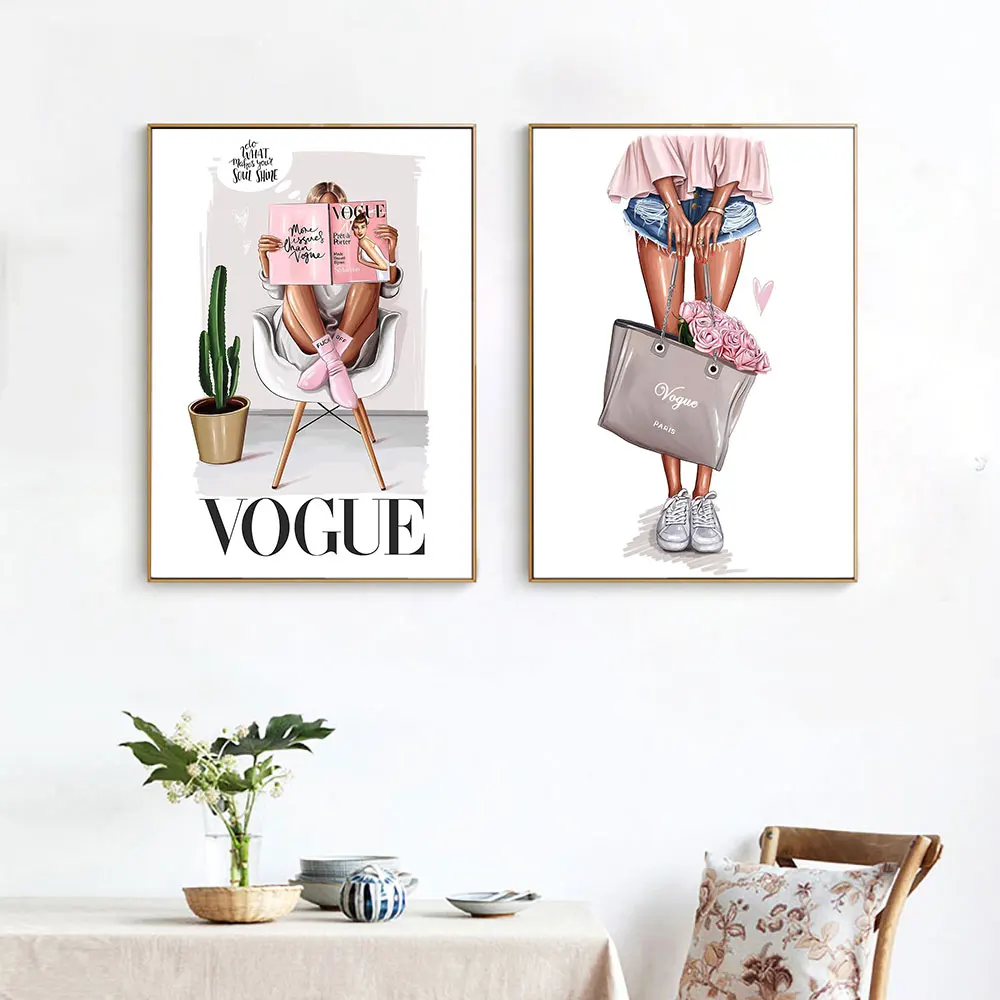 Vogue Girl Picture Scandinavian Fashion Poster Nordic Print Wall Art Canvas Painting Modern Living Room Decor No Frame
Vogue Girl Picture Scandinavian Fashion Poster Nordic Print Wall Art Canvas Painting Modern Living Room Decor No Frame
