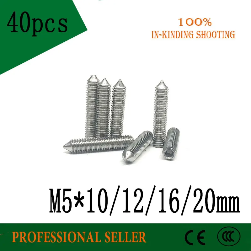 M5 * 10/12/16/20 мм 40 шт. DIN553 304 Винты для затяжки наконечников из нержавеющей стали Винты без головки комплект верхней проволоки винты измерительн...
M5 * 10/12/16/20 мм 40 шт. DIN553 304 Винты для затяжки наконечников из нержавеющей стали Винты без головки комплект верхней проволоки винты измерительн...