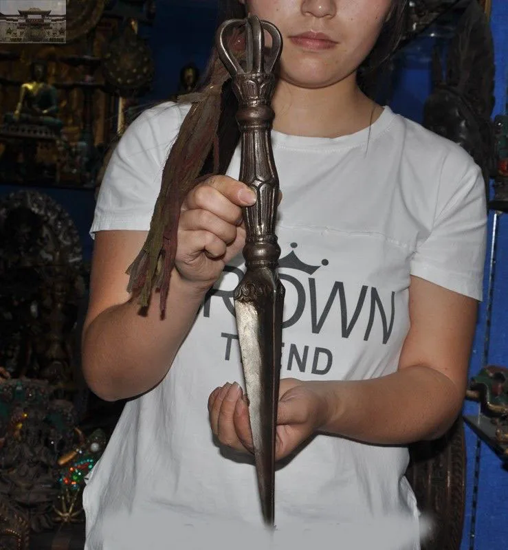 christmas 17"Rare Old Tibet Tantra Meteorites Iron Sword Dorje dagger Faqi Phurba Vajra New Year
christmas 17"Rare Old Tibet Tantra Meteorites Iron Sword Dorje dagger Faqi Phurba Vajra New Year
