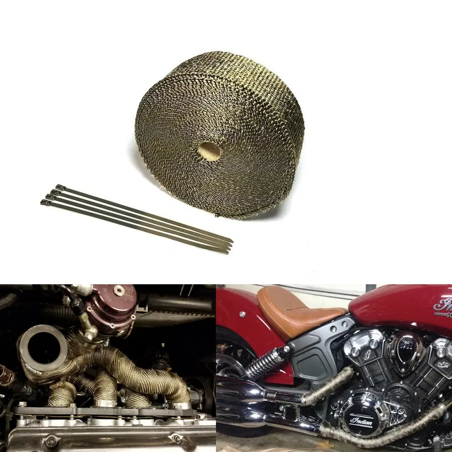5m/15ft motorcycle exhaust wrap tape auto engine protection turbo performance heat wrap titanium color lava rock fiber
5m/15ft motorcycle exhaust wrap tape auto engine protection turbo performance heat wrap titanium color lava rock fiber