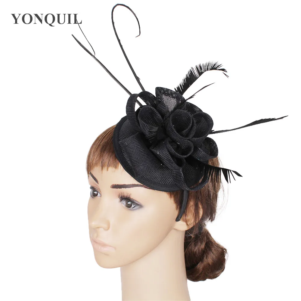 Imitation Sinamay Fascinator Hats With Ostrich Quill Feather Hat Bridal Wedding Hair Accessories Party Hair Cocktail Headwear
Imitation Sinamay Fascinator Hats With Ostrich Quill Feather Hat Bridal Wedding Hair Accessories Party Hair Cocktail Headwear