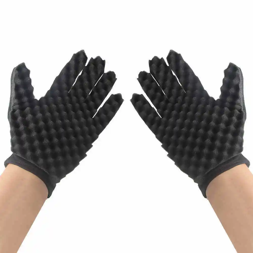 

1 Pairs Magic Hair Sponge Black Gloves Twist Curl Coil Magic Tool 2018 New Gloves Mittens For Home Hair Tools