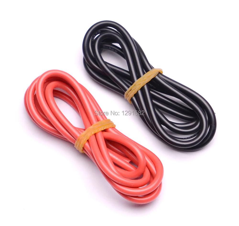 1 м красный + черный 14AWG 14 AWG термостойкий мягкий силиконовый силикагель провод