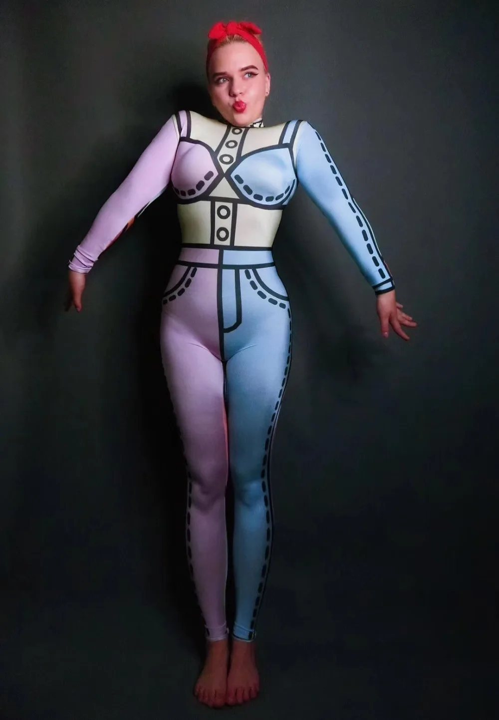 Big Elastic Irregular Pattern Skinny Jumpsuit Sexy DJ Pole Dancing Leotard Stage Wear Bar Nightclub Singer Dance Team DS Costume
Big Elastic Irregular Pattern Skinny Jumpsuit Sexy DJ Pole Dancing Leotard Stage Wear Bar Nightclub Singer Dance Team DS Costume