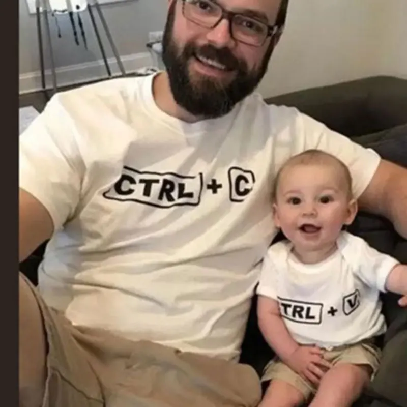Ctrl C+V print tee shirt Mom Daddy and Me Baby Boy Clothes Family Matching Clothes Look Father Outfits Clothing tshirts tops
Ctrl C+V print tee shirt Mom Daddy and Me Baby Boy Clothes Family Matching Clothes Look Father Outfits Clothing tshirts tops