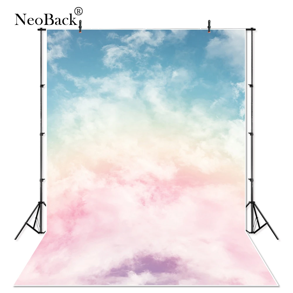 NeoBack Виниловый фон в стиле Фэнтези небо бледно розового и фиолетового цветов