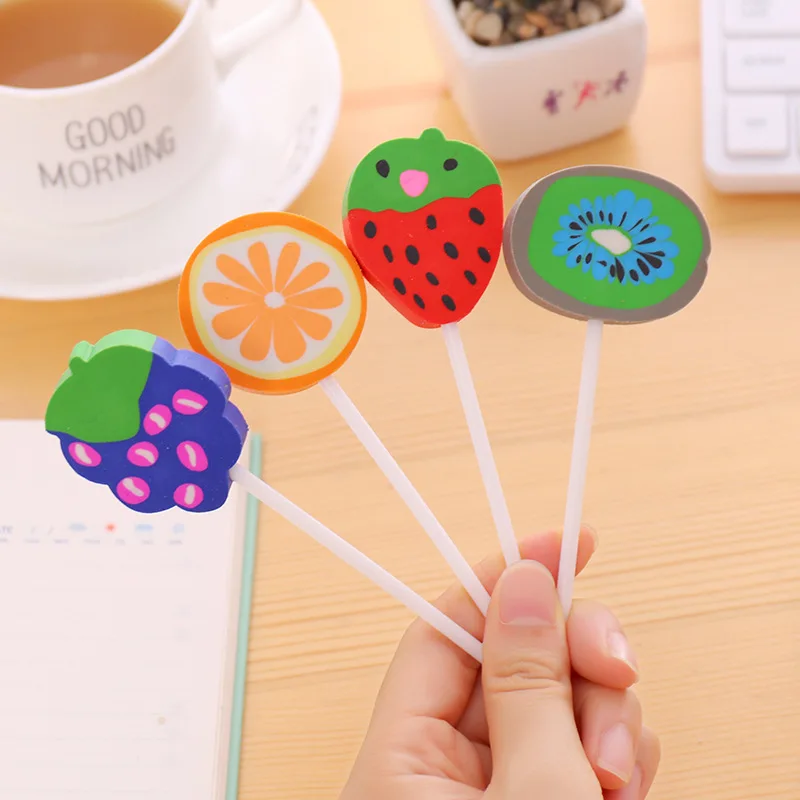 Novelty Kawaii Fruit Lollipop Eraser Children Drawing Pencil Rubber School Office Supply Student Kids Creative Stationery
Novelty Kawaii Fruit Lollipop Eraser Children Drawing Pencil Rubber School Office Supply Student Kids Creative Stationery
