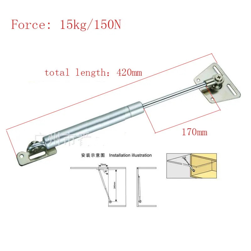 Kitchen Cabinet Door Lift Pneumatic Support Hydraulic 420mm central distance, 170mm strok Gas Spring Stay for Wood Box
Kitchen Cabinet Door Lift Pneumatic Support Hydraulic 420mm central distance, 170mm strok Gas Spring Stay for Wood Box
