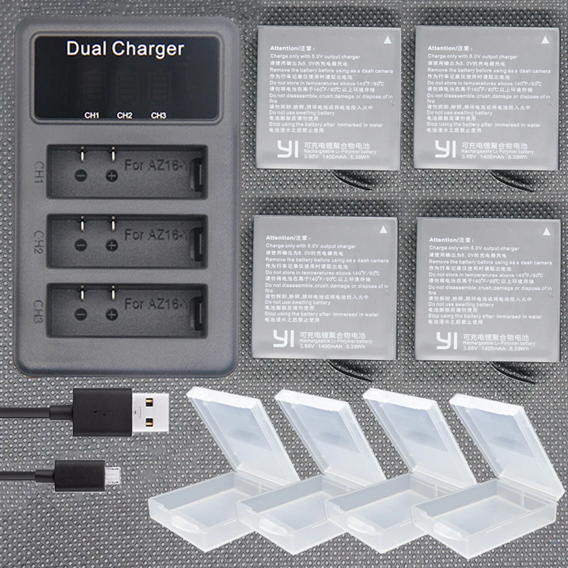 1400mAh Battery For Original Xiaomi Yi II Xiao yi 4k Batteries+ bateria LED USB 3 slots Charger for Xiaoyi Yi Lite Action Camera
1400mAh Battery For Original Xiaomi Yi II Xiao yi 4k Batteries+ bateria LED USB 3 slots Charger for Xiaoyi Yi Lite Action Camera