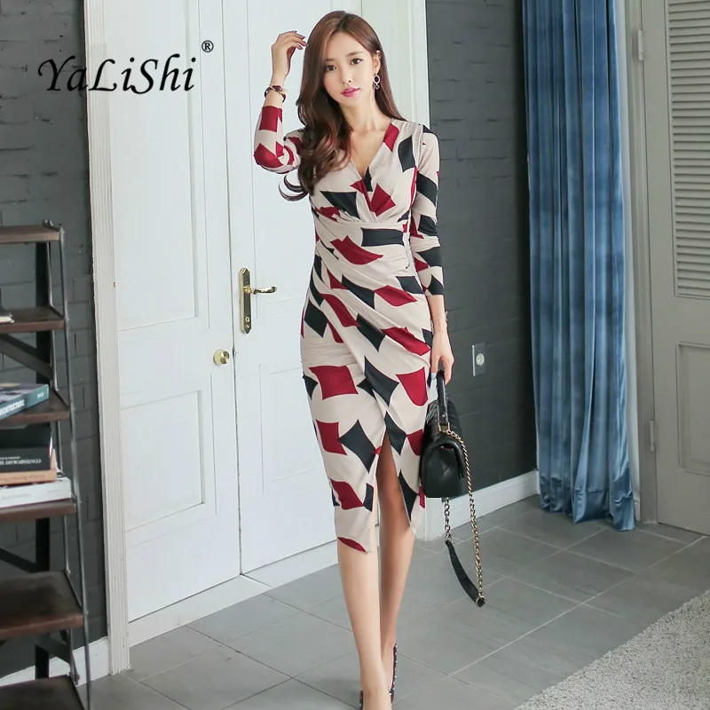 Plus Size Asymmetrical Dress 2018 Autumn Women Print Full Sleeve V-neck Knee-length Elegant Office Dress Work Party Club Dresses
Plus Size Asymmetrical Dress 2018 Autumn Women Print Full Sleeve V-neck Knee-length Elegant Office Dress Work Party Club Dresses