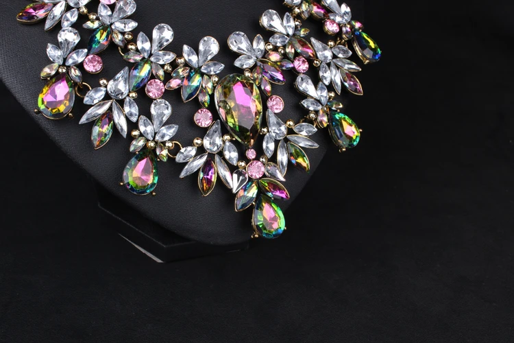 Chunky Colorful Crystal Flower Statement Necklace Choker High Quality Floral Jewelry For Women
Chunky Colorful Crystal Flower Statement Necklace Choker High Quality Floral Jewelry For Women