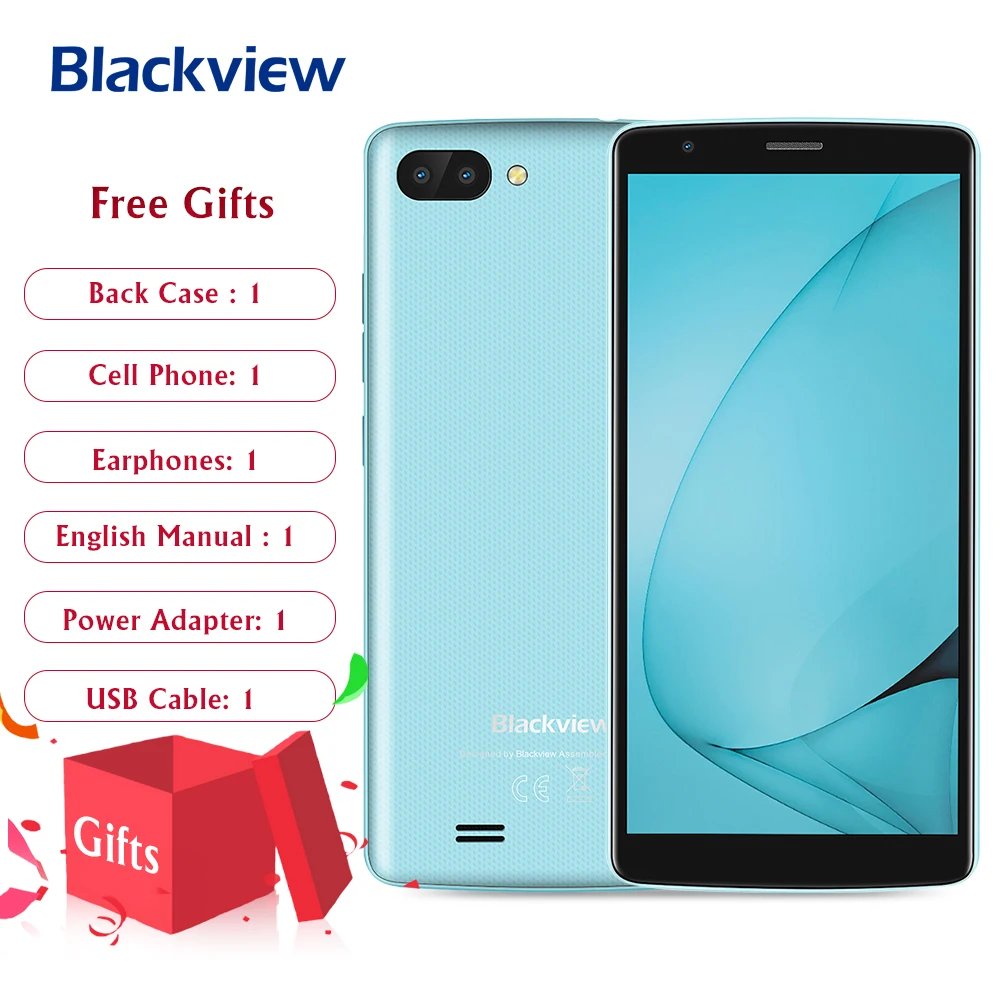 BLACKVIEW A20 3g смартфон 5 дюймов MTK6580 4 ядра 1. Гц 1 ГБ Оперативная память 8 Встроенная Android