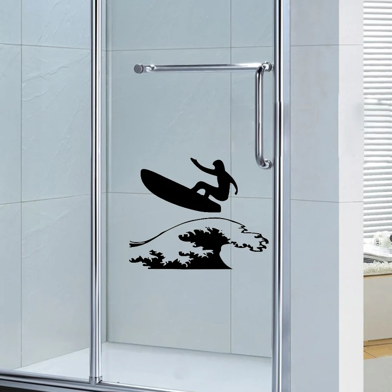 YOJA 23x28.5CM Handsome Surf Boy Bathroom Shower Decal Home Decor Wall Sticker G2-0359 | Дом и сад