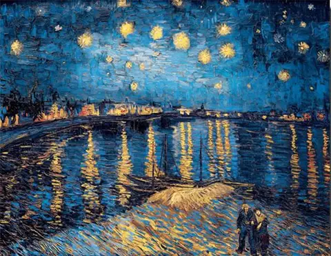 Картина Ван Гог «Звездная ночь», Реплика на стену, импрессионист, звездная ночь, холст, картины для гостиной, Куадрос
