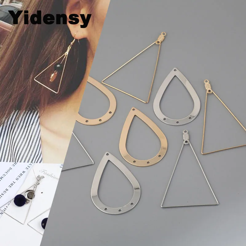 Yidensy 10 шт. винтажный большой проволочный треугольный кулон в форме капли воды 48*31