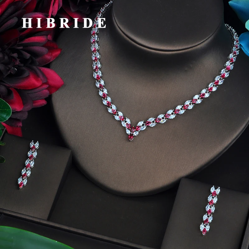 HIBRIDE Brilliant Marquise Cut Red CZ Dubai Jewelry Sets For Women Necklace Set Wedding Dress Accessories Party Show N-466
HIBRIDE Brilliant Marquise Cut Red CZ Dubai Jewelry Sets For Women Necklace Set Wedding Dress Accessories Party Show N-466
