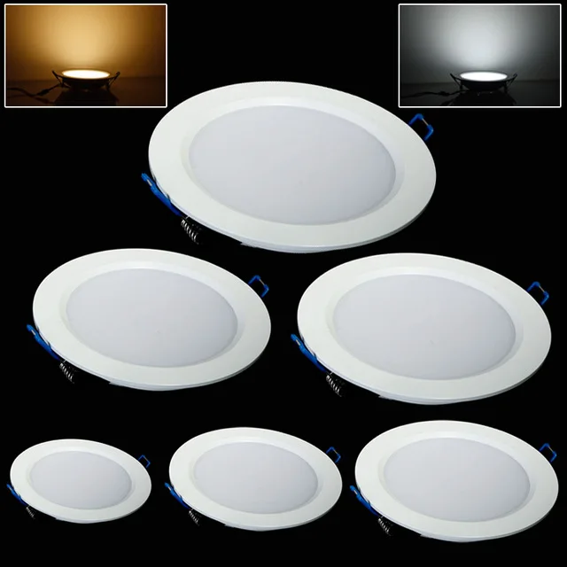 

Free ship 6W 9W 12W 15W 25W Ultra thin LED Panel Light Recessed LED Ceiling Downlight 85-265V Warm/Cold White indoo+ Drivers