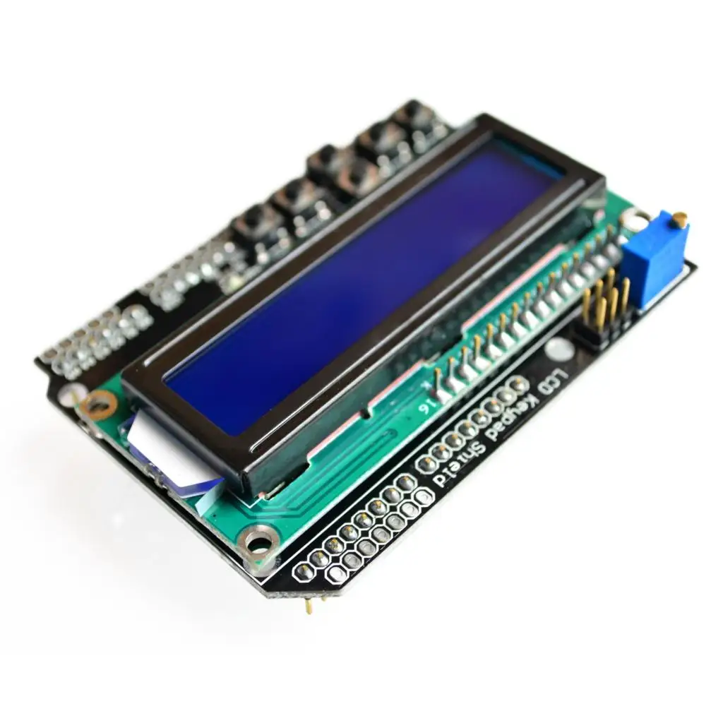 Фото ЖК экран с клавиатурой дисплей 1602 модуль дисплея ATMEGA328 ATMEGA2560 raspberry pi UNO синий