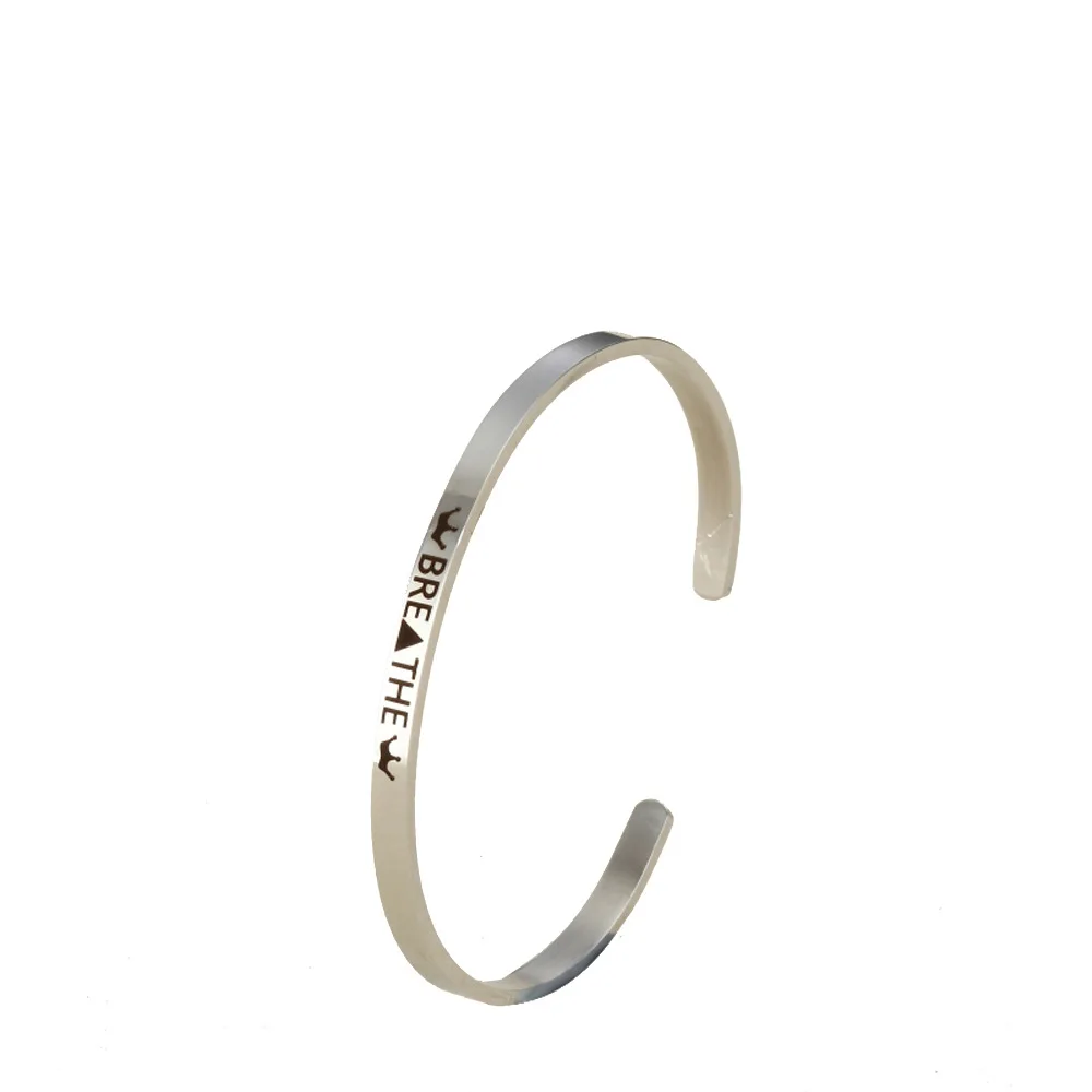 10PCS DIY Stainless Steel Jewelry Alphabet Lettering BREATHE Cuff Inspirational Bracelet Jewelry
10PCS DIY Stainless Steel Jewelry Alphabet Lettering BREATHE Cuff Inspirational Bracelet Jewelry
