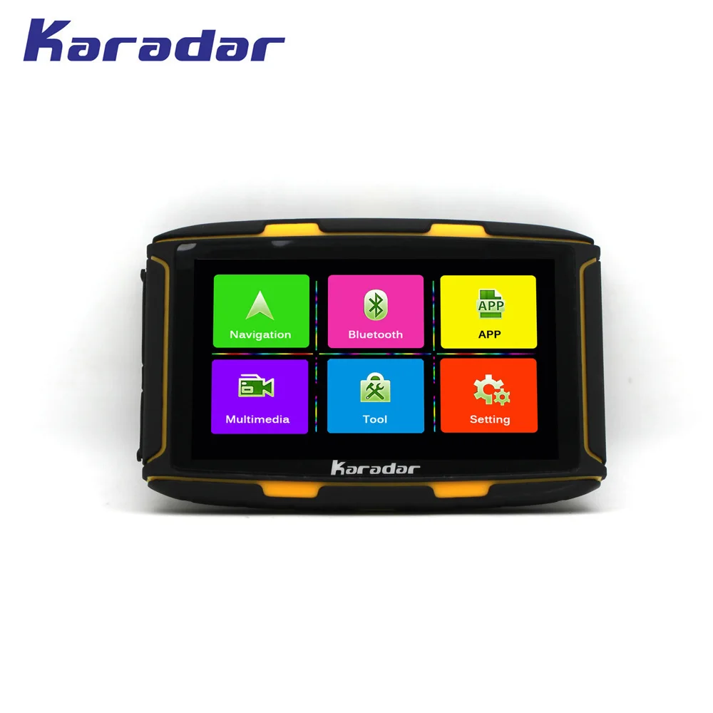 KARADAR новый мотоцикл gps 5 дюймов ips экран Android водостойкий с wi fi bluetooth FM для