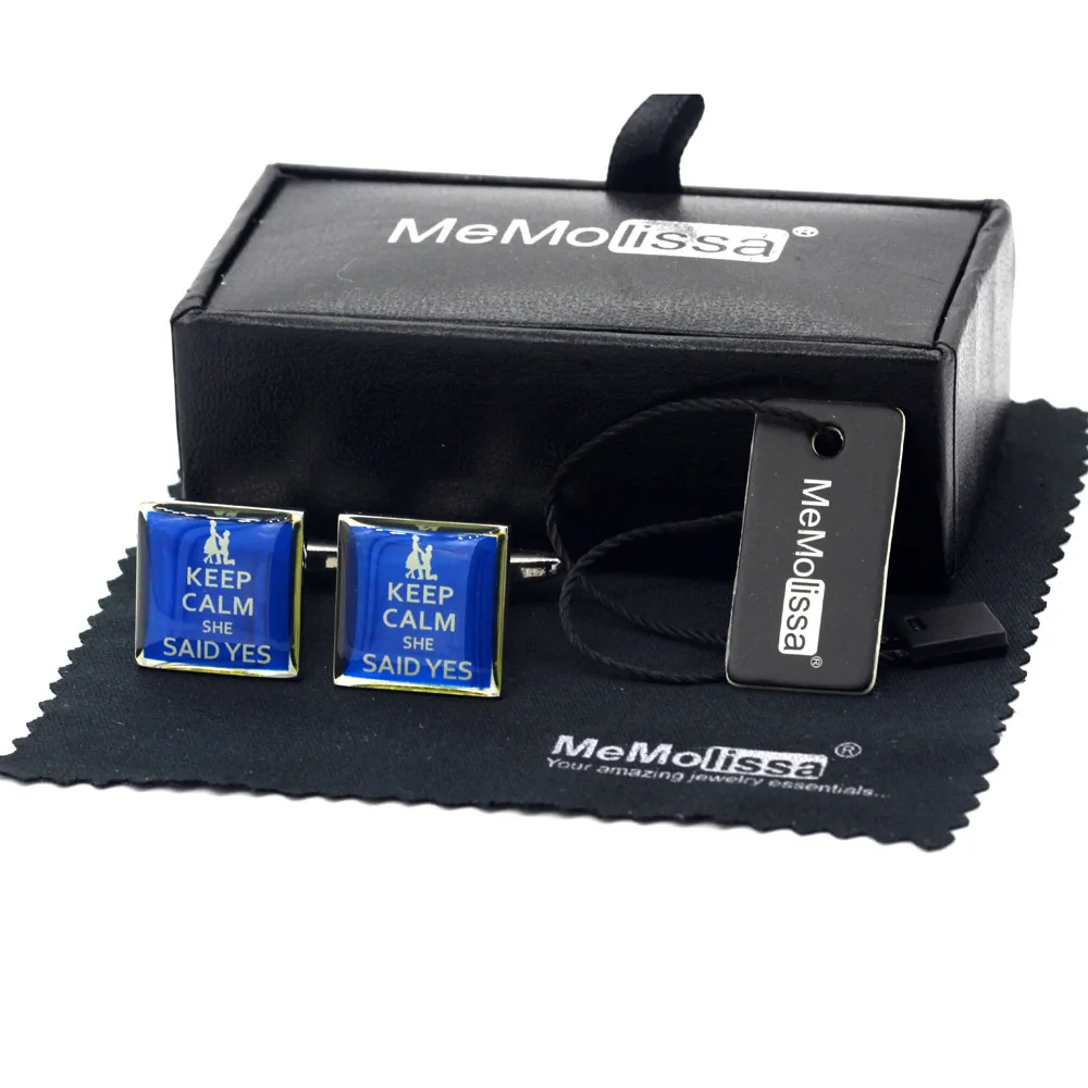 MeMolissa Display Box Cufflinks Romantic KEEP CALM SHE SAID YES Cufflinks Blue Shirt Cuff links for Men Free Tag & Wipe Cloth
MeMolissa Display Box Cufflinks Romantic KEEP CALM SHE SAID YES Cufflinks Blue Shirt Cuff links for Men Free Tag & Wipe Cloth