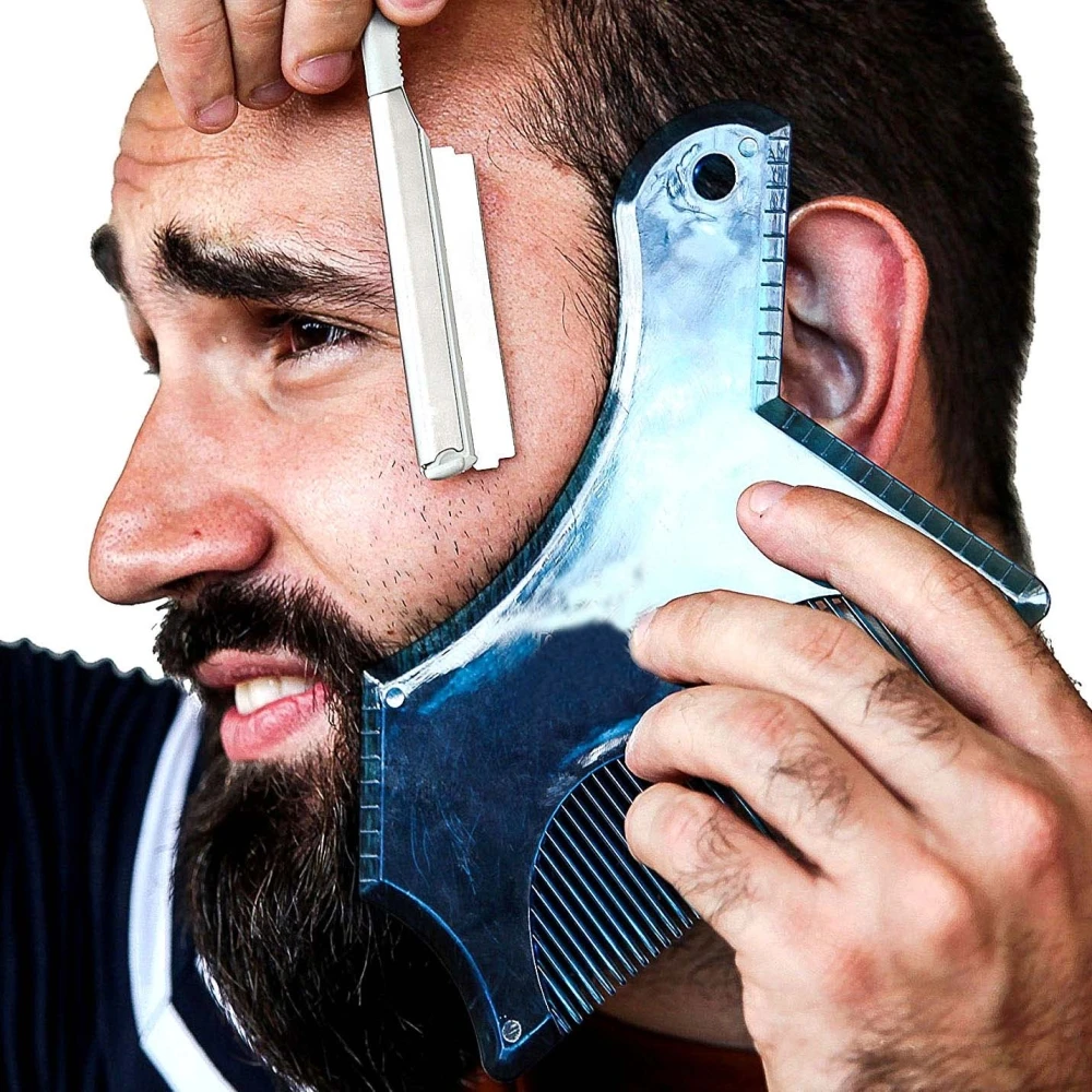 1Pc Beard Styling Tool Beard Shaping Trimming Stencil Shaper Template Guide for Shaving Stencil with Full-Size Comb
1Pc Beard Styling Tool Beard Shaping Trimming Stencil Shaper Template Guide for Shaving Stencil with Full-Size Comb