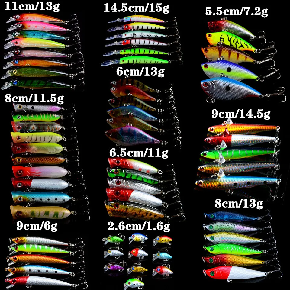 Набор рыболовных приманок 66 шт./лот, смешанные 10 различных моделей, рыболовные воблеры в форме гольяна/кренка/карандаш/ВИБ, рыболовные снаст...
Набор рыболовных приманок 66 шт./лот, смешанные 10 различных моделей, рыболовные воблеры в форме гольяна/кренка/карандаш/ВИБ, рыболовные снаст...