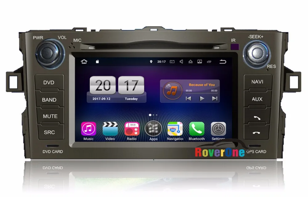 Для Toyota Auris 2008 2012 четырехъядерный Android 7 1 автомобильный DVD Радио Стерео Bluetooth